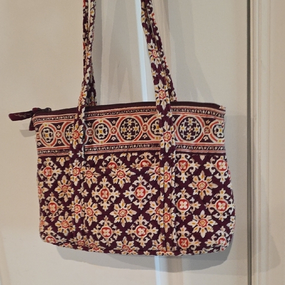 Vera Bradley Red and Pink Quilted Tote Bag - Picture 3 of 11